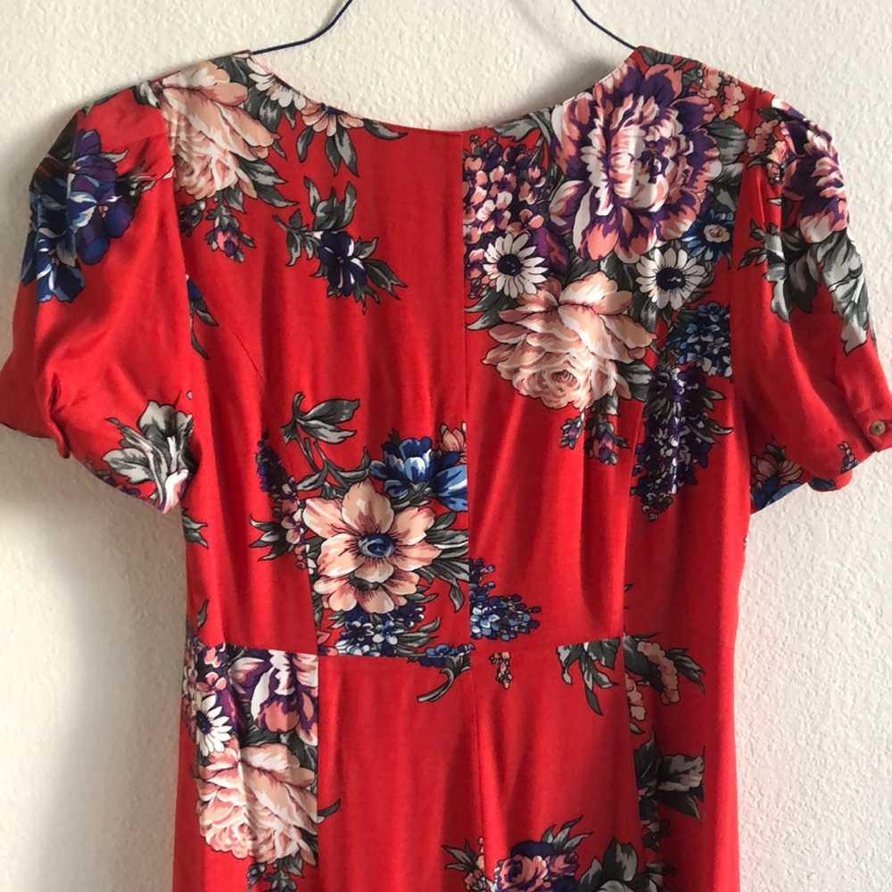 Anthropologie Red Floral Mini Dress - Picture 5 of 6